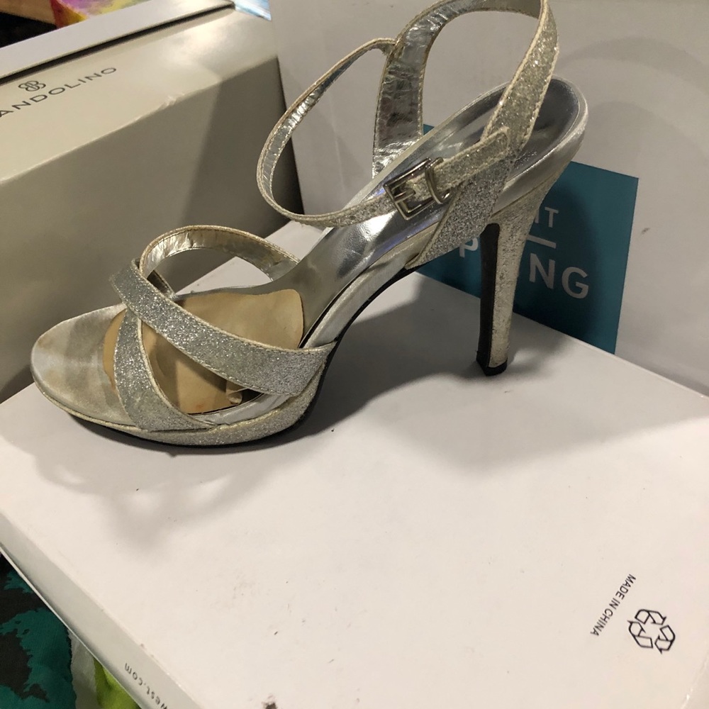 Silver glider heel shoes